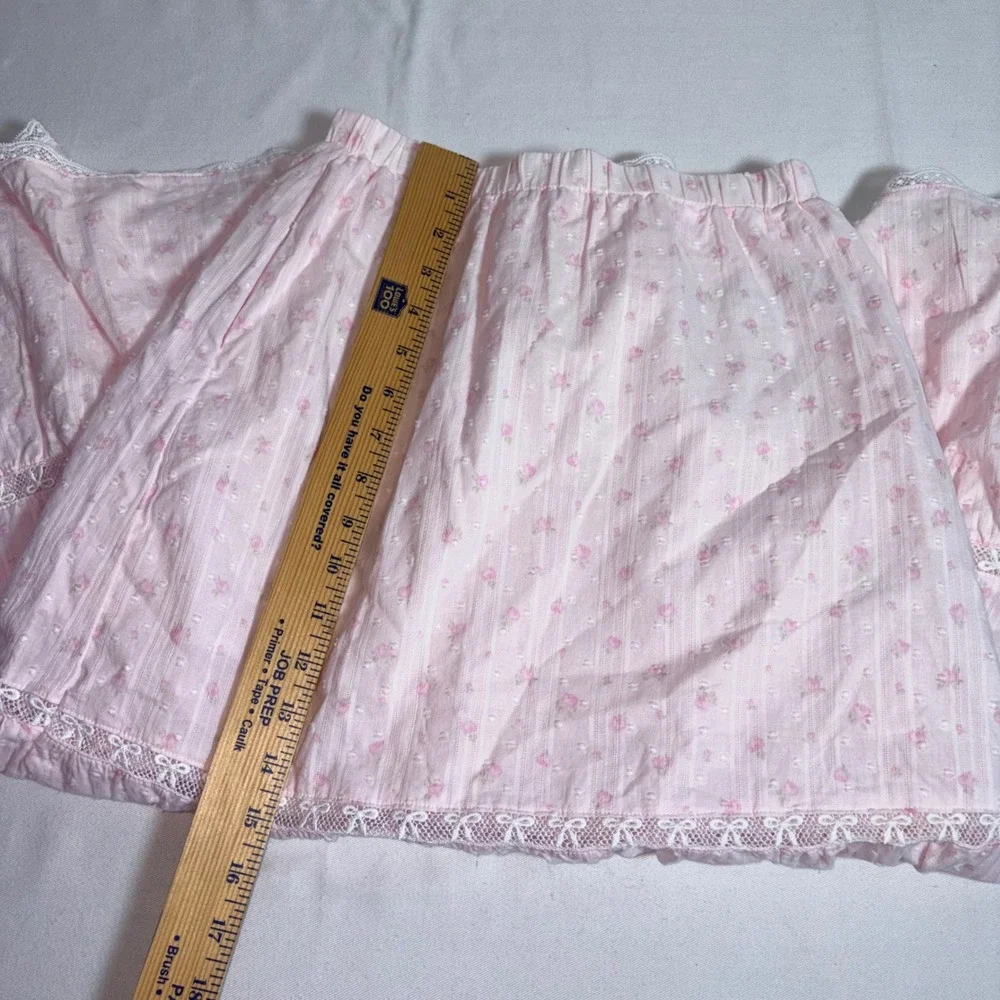 LoveShackFancy x Target Tiered Maxi Skirt age 10 Light Pink NEW Floral Lace Bows